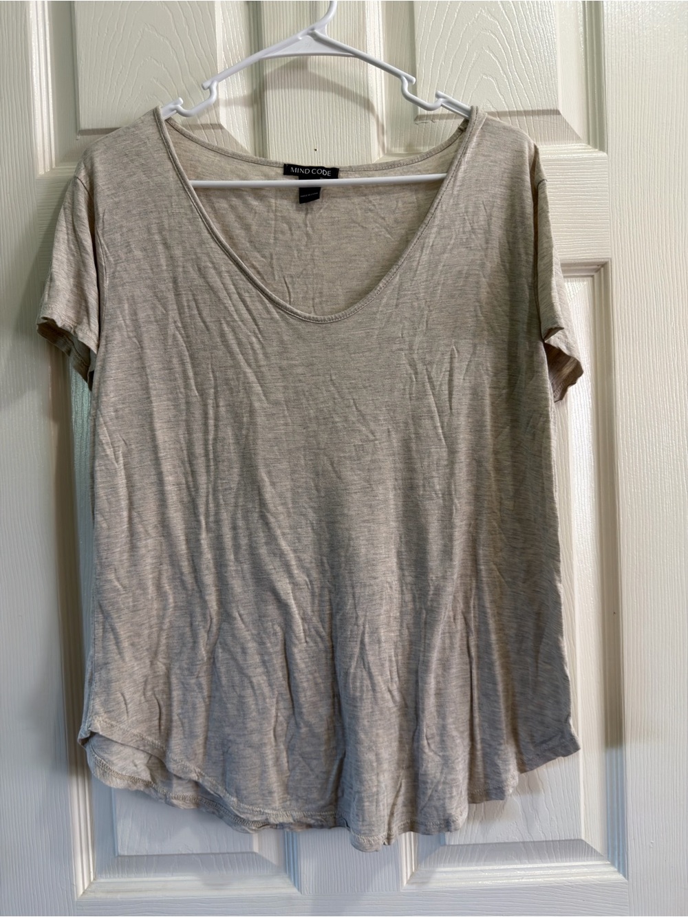Mind Code Women's Scoop Neck Short Sleeve Top